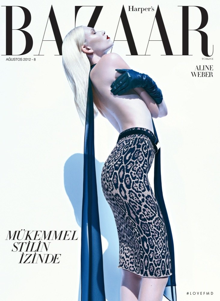 Aline Weber featured on the Harper\'s Bazaar Turkey cover from August 2012