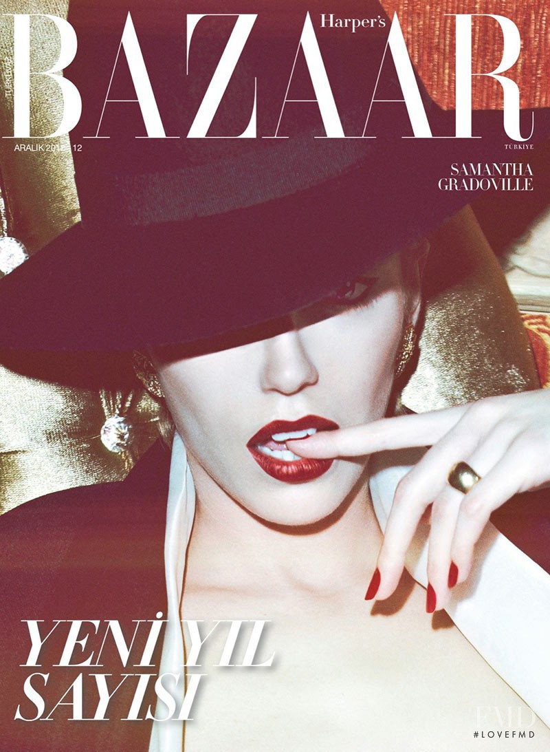 Samantha Gradoville featured on the Harper\'s Bazaar Turkey cover from December 2012