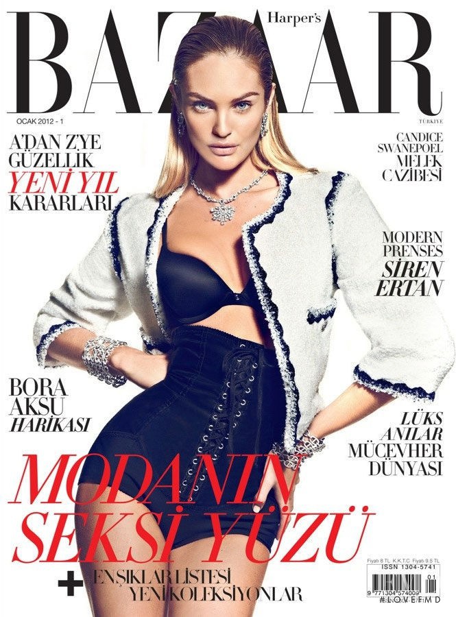 Candice Swanepoel featured on the Harper\'s Bazaar Turkey cover from January 2012