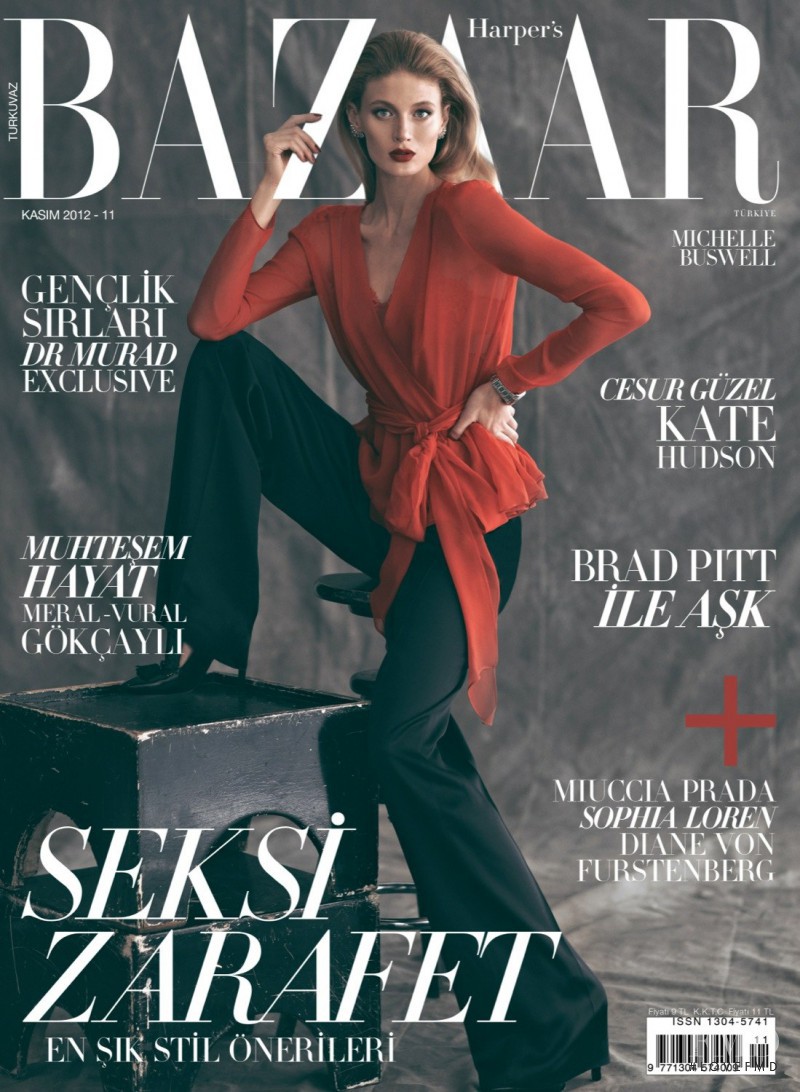 Michelle Buswell featured on the Harper\'s Bazaar Turkey cover from November 2012