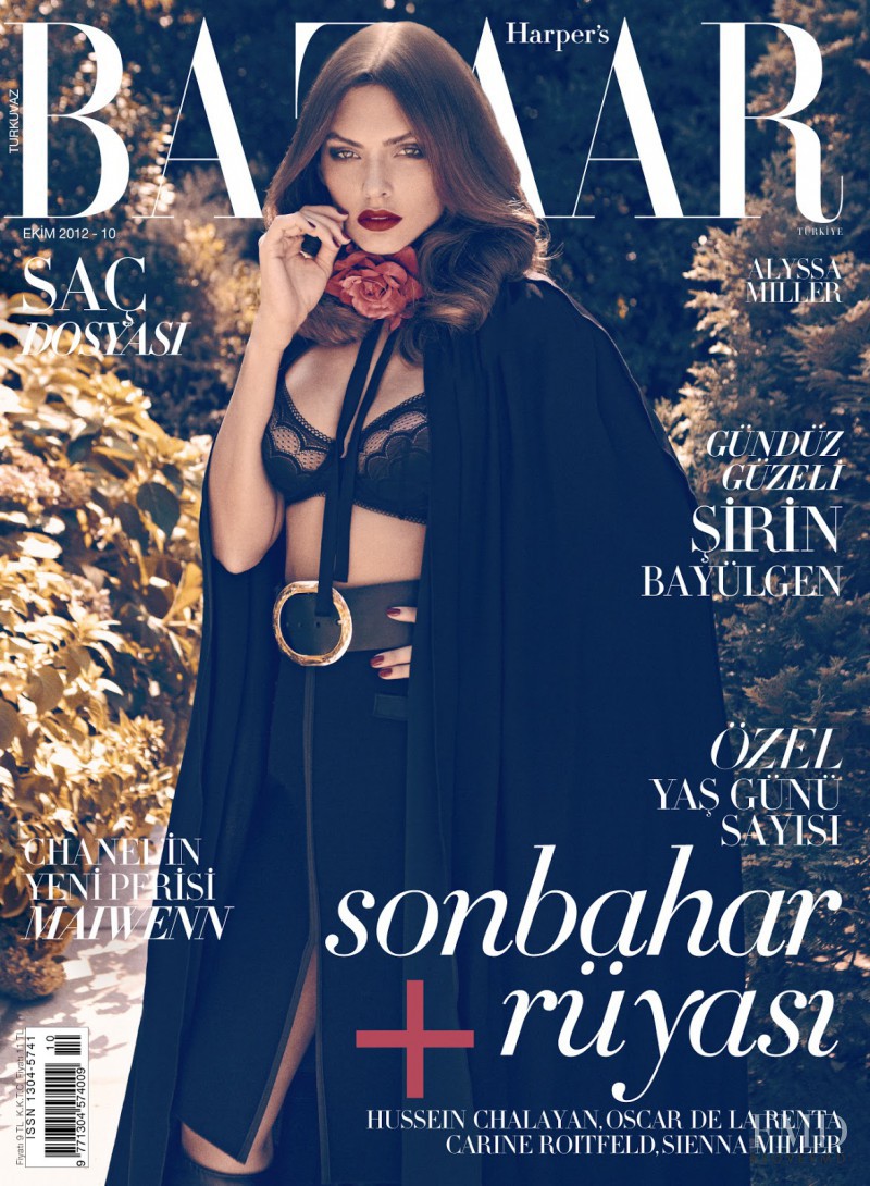 Alyssa Miller featured on the Harper\'s Bazaar Turkey cover from October 2012