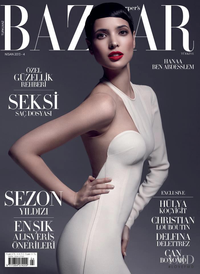 Hanaa Ben Abdesslem featured on the Harper\'s Bazaar Turkey cover from April 2013