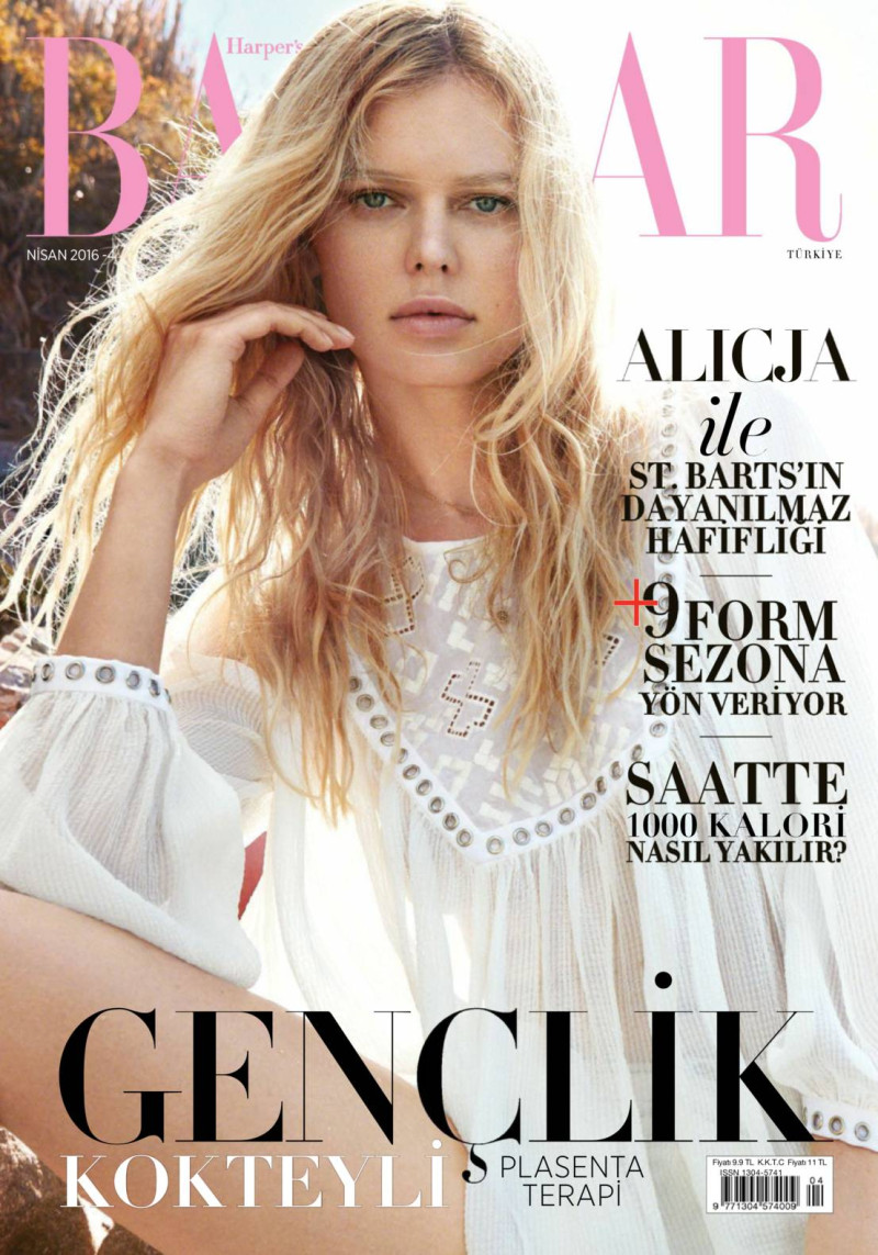 Alicja Ruchala featured on the Harper\'s Bazaar Turkey cover from April 2016