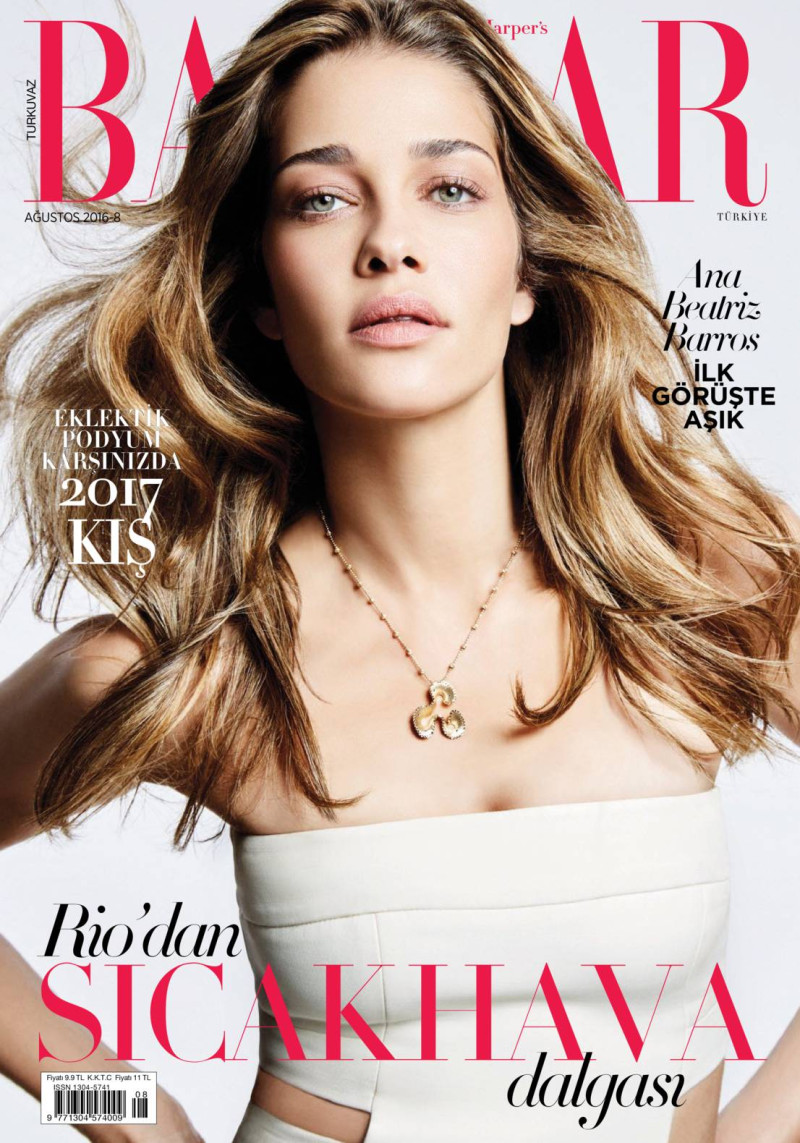 Ana Beatriz Barros featured on the Harper\'s Bazaar Turkey cover from August 2016