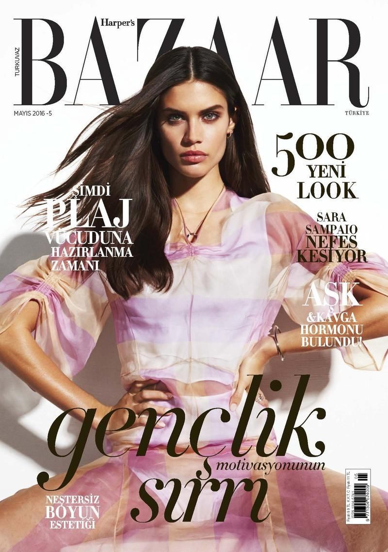 Sara Sampaio featured on the Harper\'s Bazaar Turkey cover from May 2016