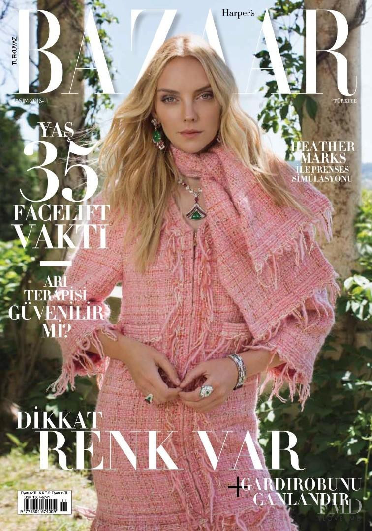 Heather Marks featured on the Harper\'s Bazaar Turkey cover from November 2016