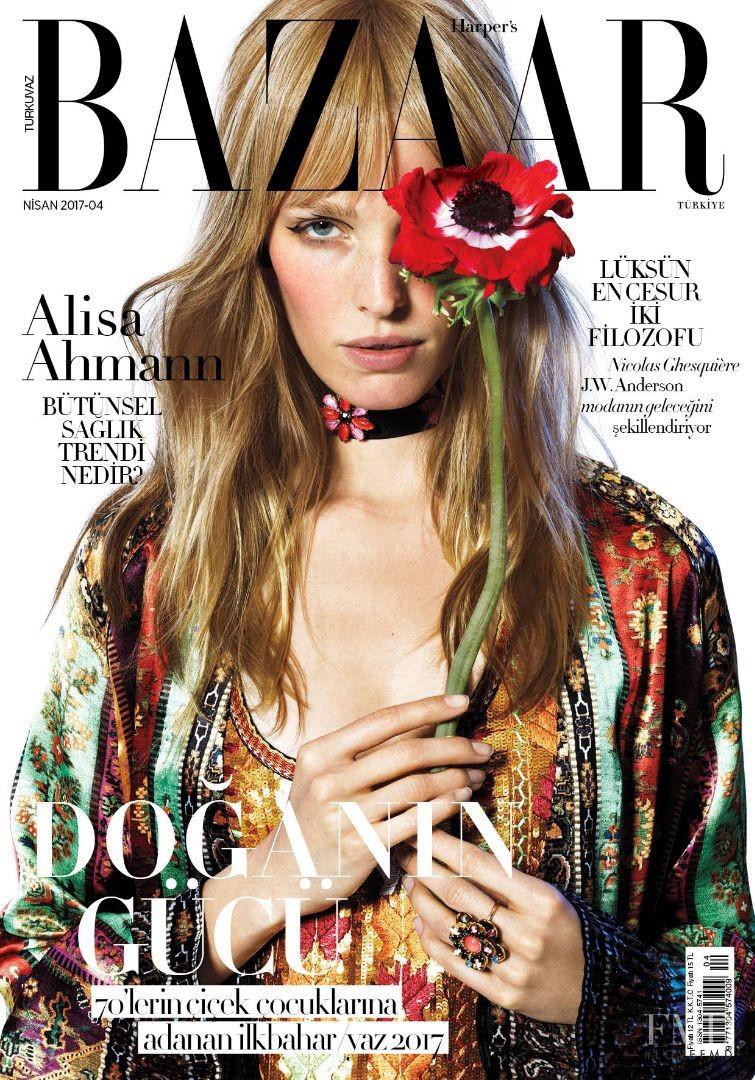 Alisa Ahmann featured on the Harper\'s Bazaar Turkey cover from April 2017