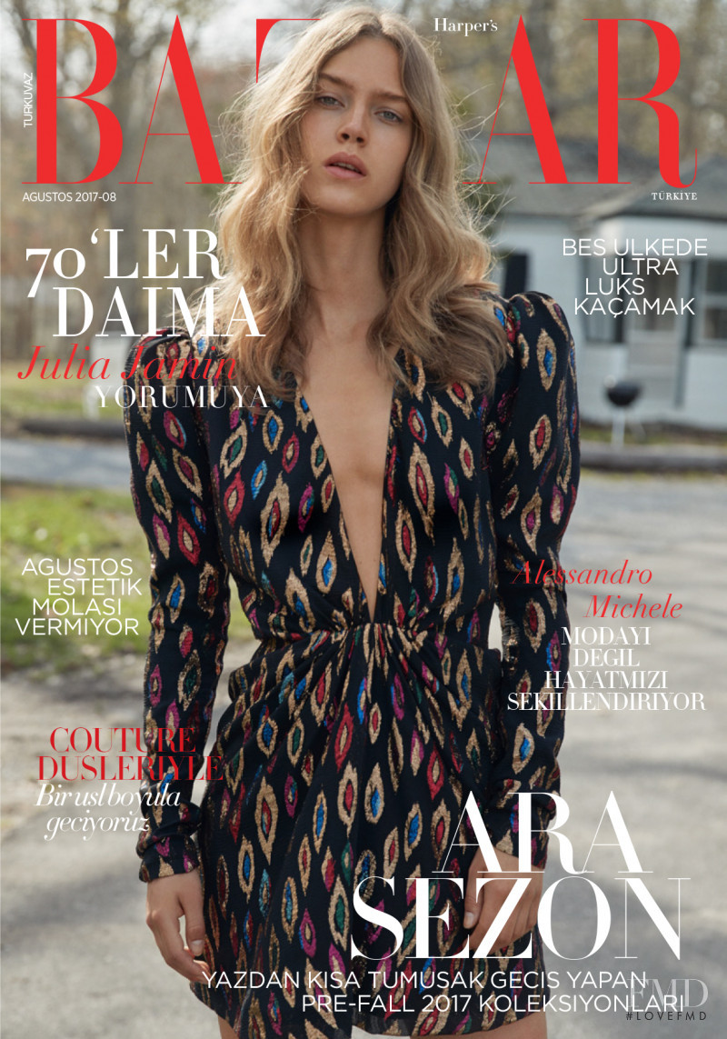 Julia Jamin featured on the Harper\'s Bazaar Turkey cover from August 2017