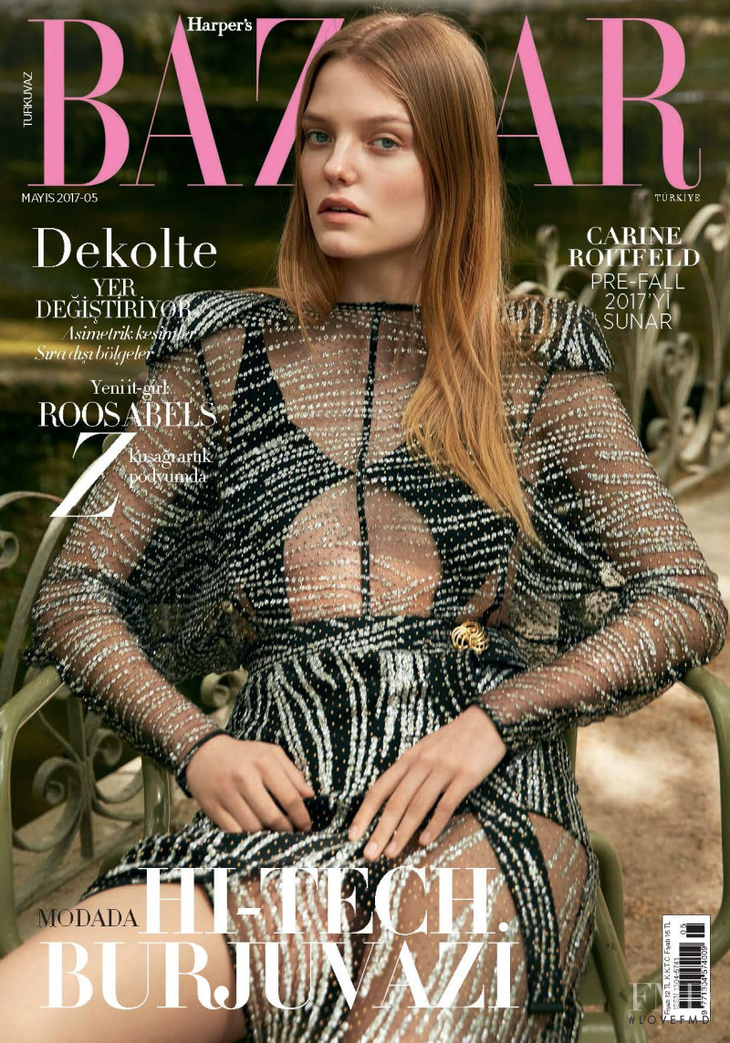 Roos Abels featured on the Harper\'s Bazaar Turkey cover from May 2017