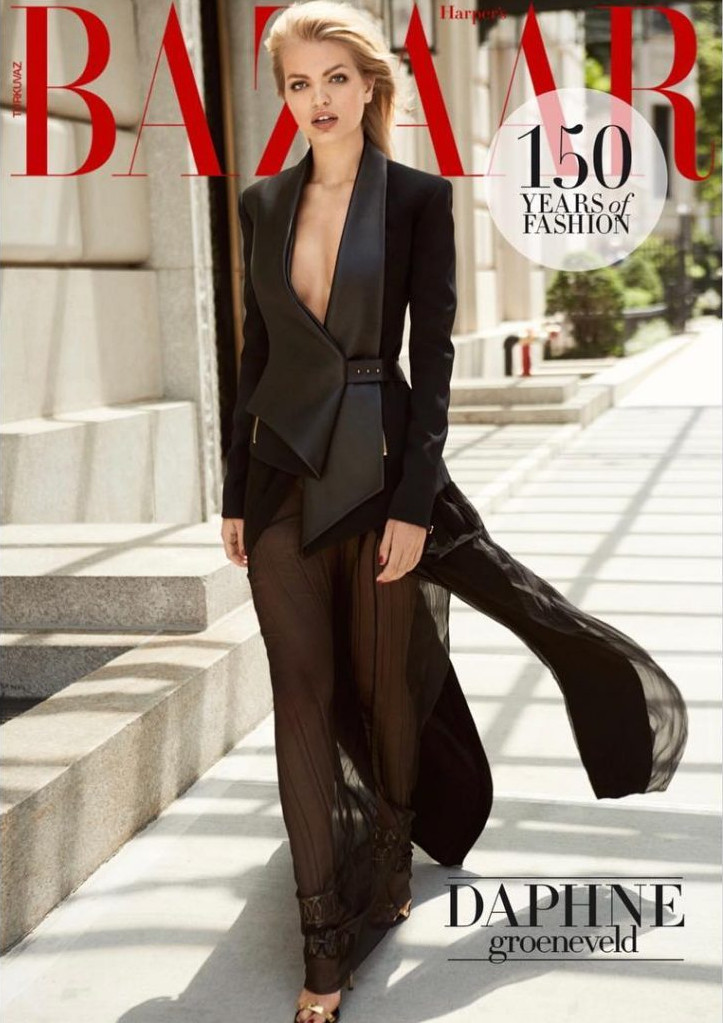 Daphne Groeneveld featured on the Harper\'s Bazaar Turkey cover from November 2017