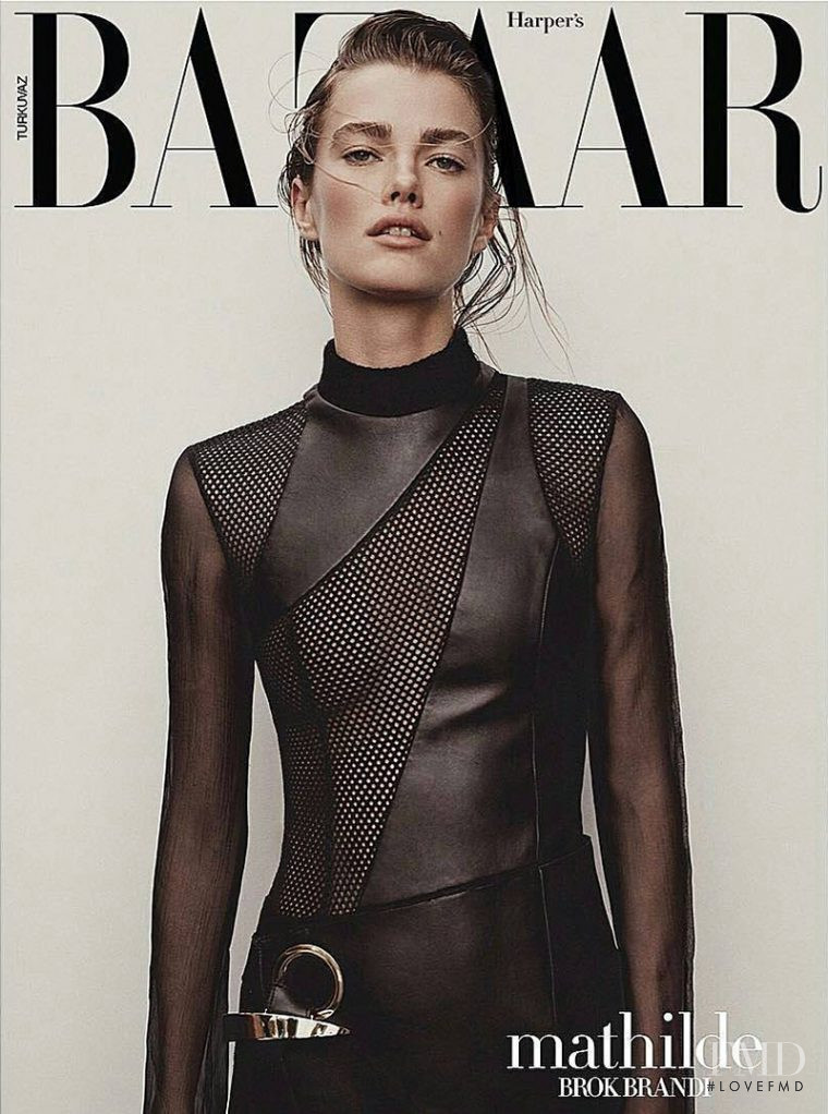 Mathilde Brandi featured on the Harper\'s Bazaar Turkey cover from October 2017