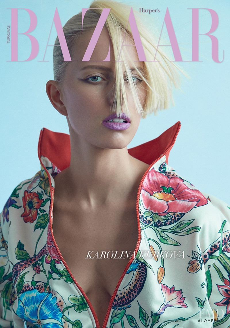 Karolina Kurkova featured on the Harper\'s Bazaar Turkey cover from August 2018