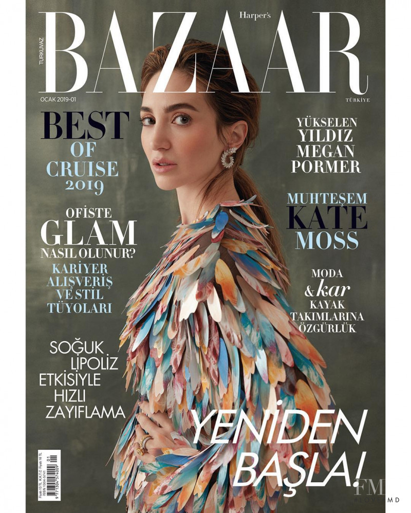 Megan Pormer  featured on the Harper\'s Bazaar Turkey cover from January 2019