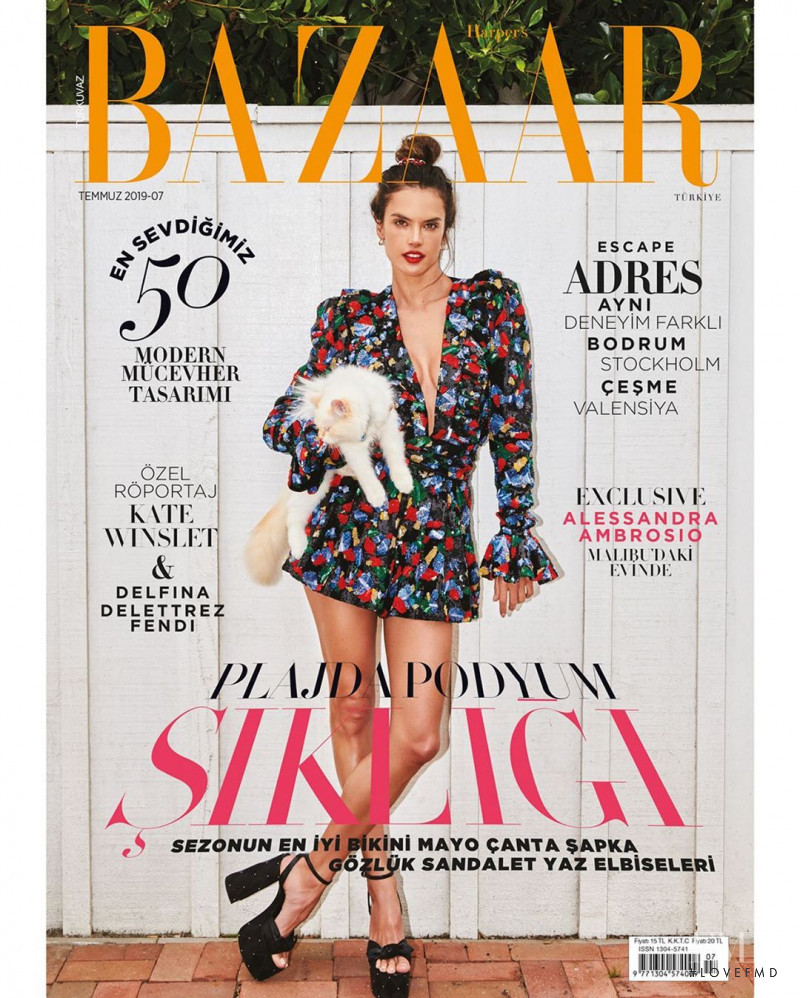 Alessandra Ambrosio featured on the Harper\'s Bazaar Turkey cover from July 2019