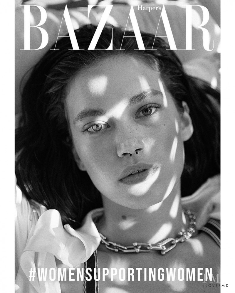 Melisa Senolsun featured on the Harper\'s Bazaar Turkey cover from August 2020
