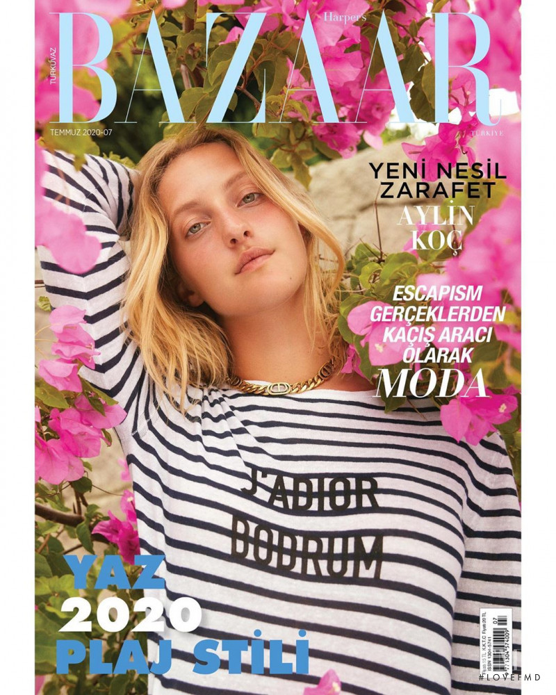Aylin Koc featured on the Harper\'s Bazaar Turkey cover from July 2020
