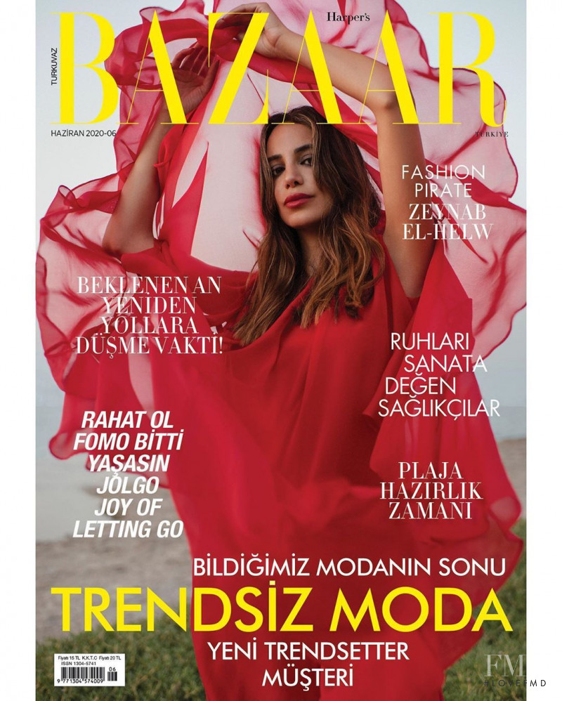 Zeynab El-helw featured on the Harper\'s Bazaar Turkey cover from June 2020