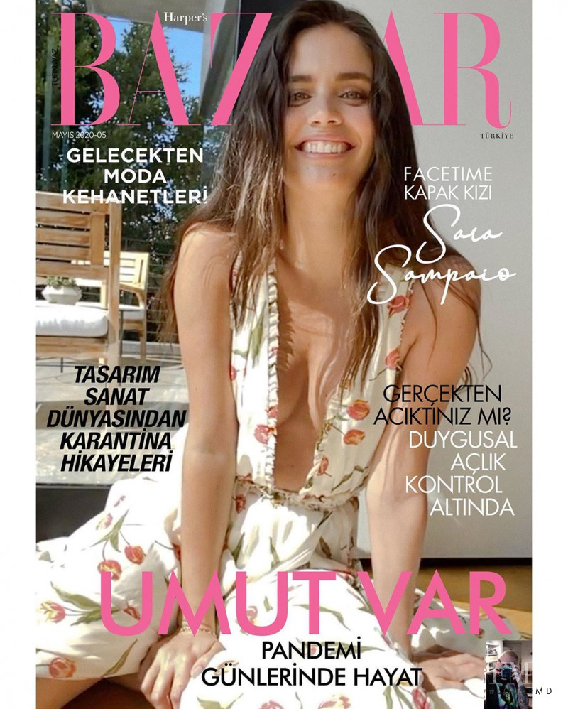 Sara Sampaio featured on the Harper\'s Bazaar Turkey cover from May 2020