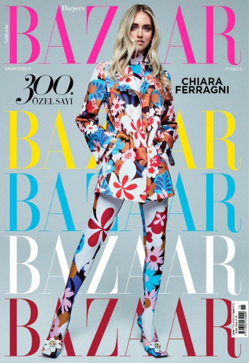 Chiara Ferragni featured on the Harper\'s Bazaar Turkey cover from November 2020