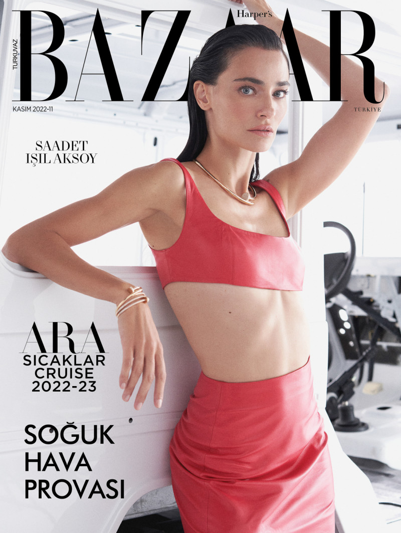 Saadet Aksoy featured on the Harper\'s Bazaar Turkey cover from November 2022