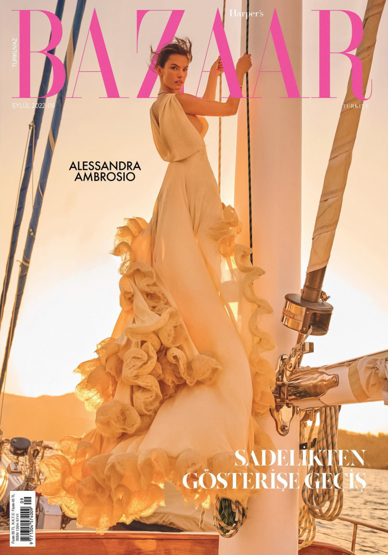 Alessandra Ambrosio featured on the Harper\'s Bazaar Turkey cover from September 2022