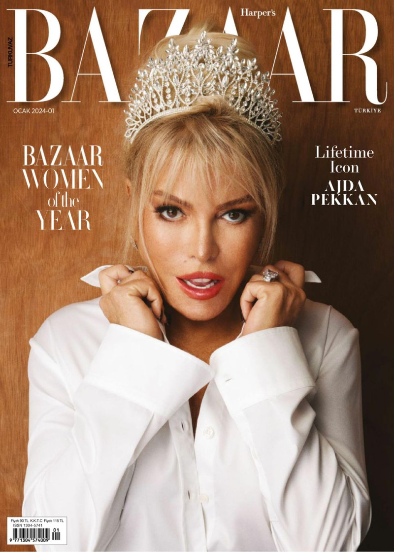 Ajda Pekkan featured on the Harper\'s Bazaar Turkey cover from January 2024