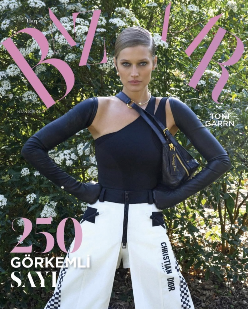 Toni Garrn featured on the Harper\'s Bazaar Turkey cover from April 2025