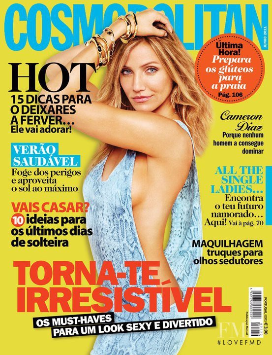 Cameron Diaz featured on the Cosmopolitan Portugal cover from June 2011