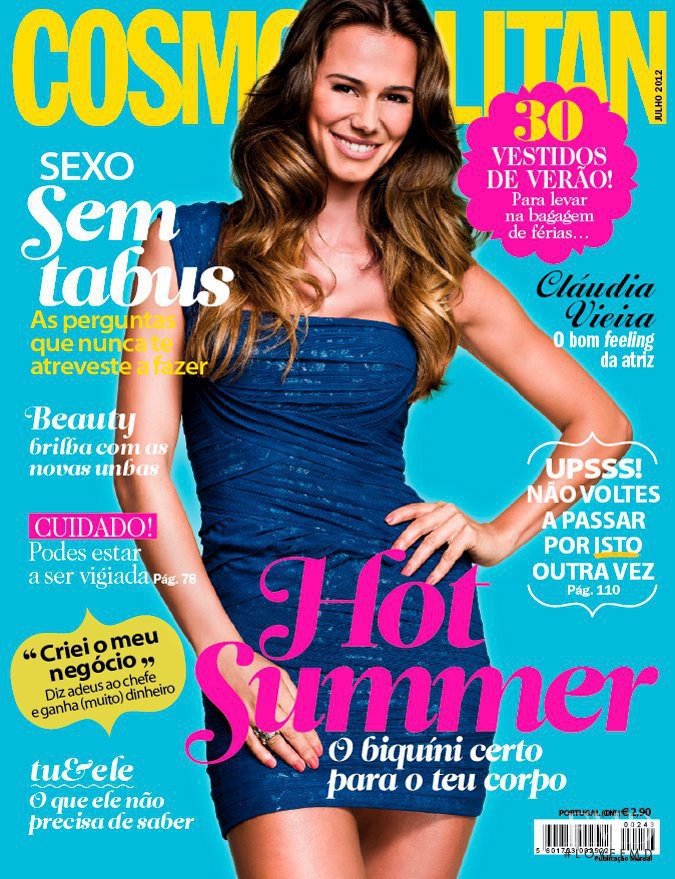 Cláudia Vieira featured on the Cosmopolitan Portugal cover from July 2012