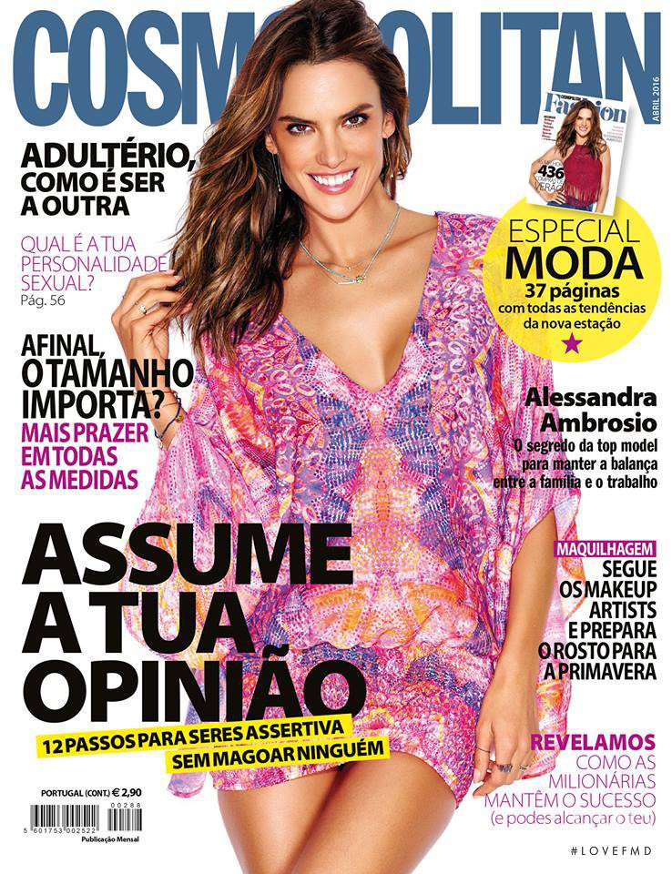 Alessandra Ambrosio featured on the Cosmopolitan Portugal cover from April 2016