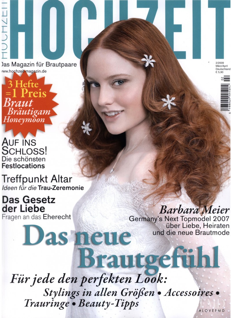 Barbara Meier featured on the Hochzeit cover from February 2009