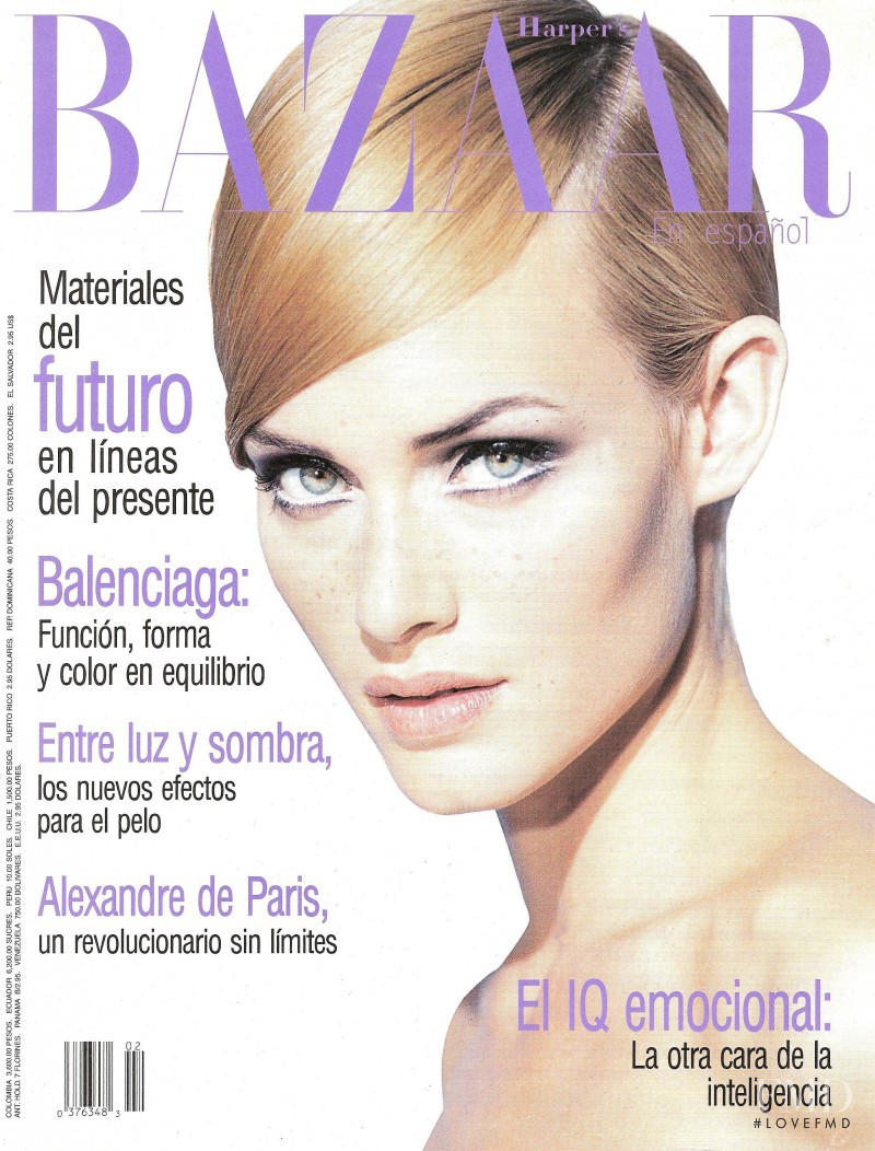 Amber Valletta featured on the Harper\'s Bazaar Latin America cover from February 1996