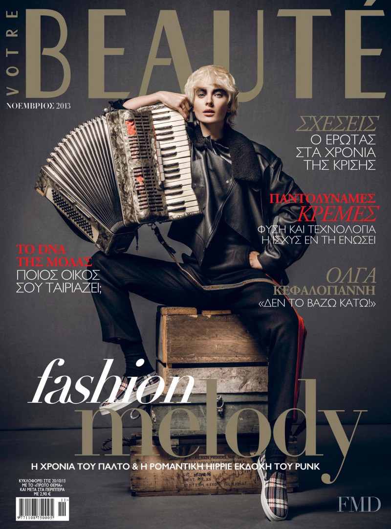 Timoxa Timoschenko featured on the Beauté Greece cover from November 2013