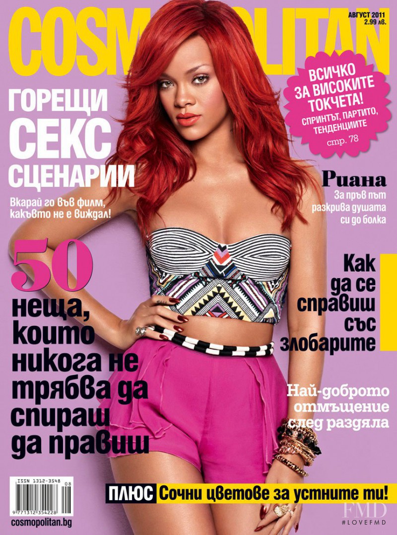 Rihanna featured on the Cosmopolitan Bulgaria cover from August 2011