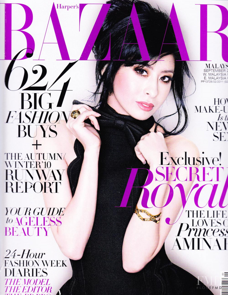 Princess Aminah featured on the Harper\'s Bazaar Malaysia cover from September 2010