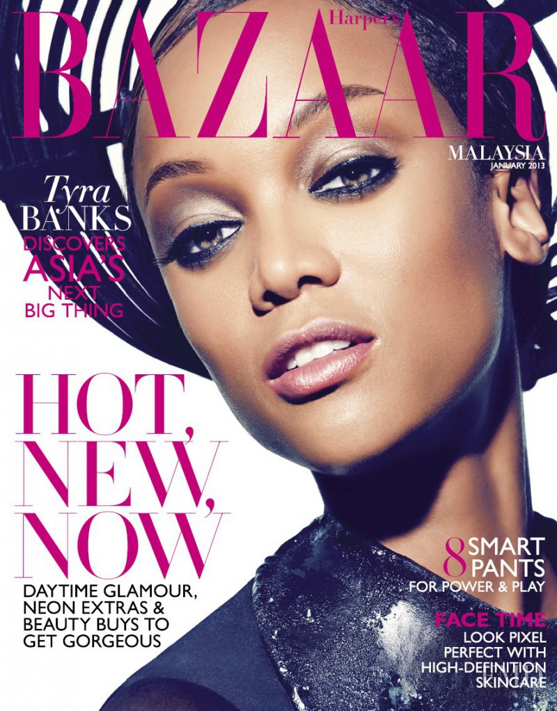 Tyra Banks featured on the Harper\'s Bazaar Malaysia cover from January 2013