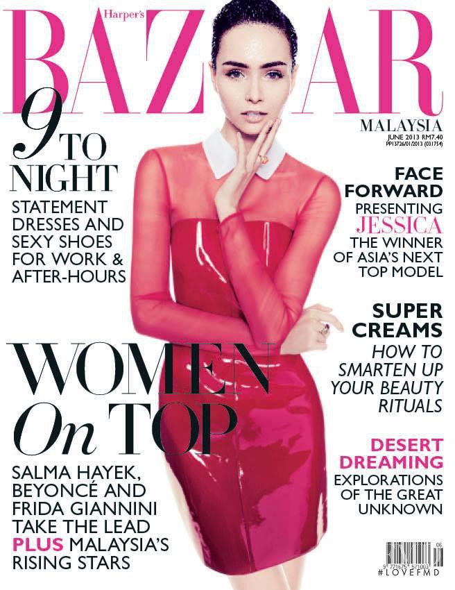 Jessica Amornkuldilok featured on the Harper\'s Bazaar Malaysia cover from June 2013