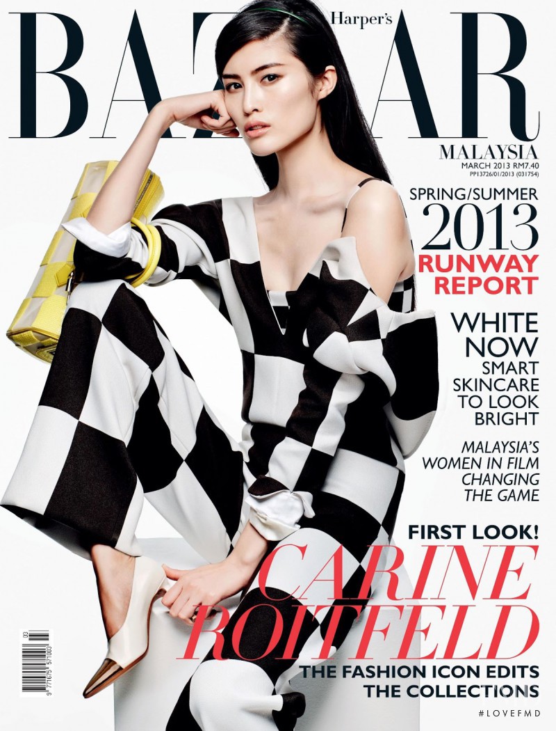 Sui He featured on the Harper\'s Bazaar Malaysia cover from March 2013