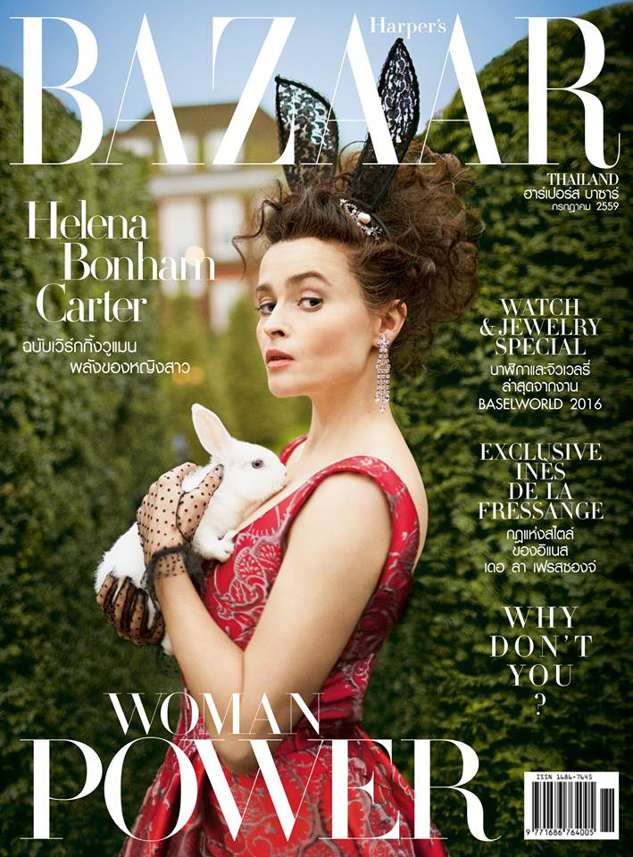 Helena Bonham Carter featured on the Harper\'s Bazaar Malaysia cover from July 2016