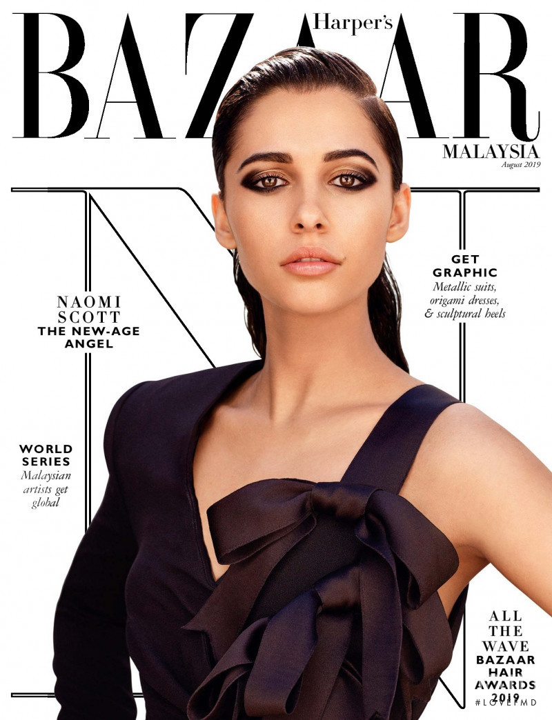 Naomi Scott featured on the Harper\'s Bazaar Malaysia cover from August 2019