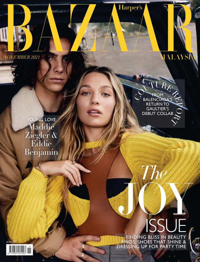 Eddie Benjamin, Maddie Ziegler featured on the Harper\'s Bazaar Malaysia cover from November 2021