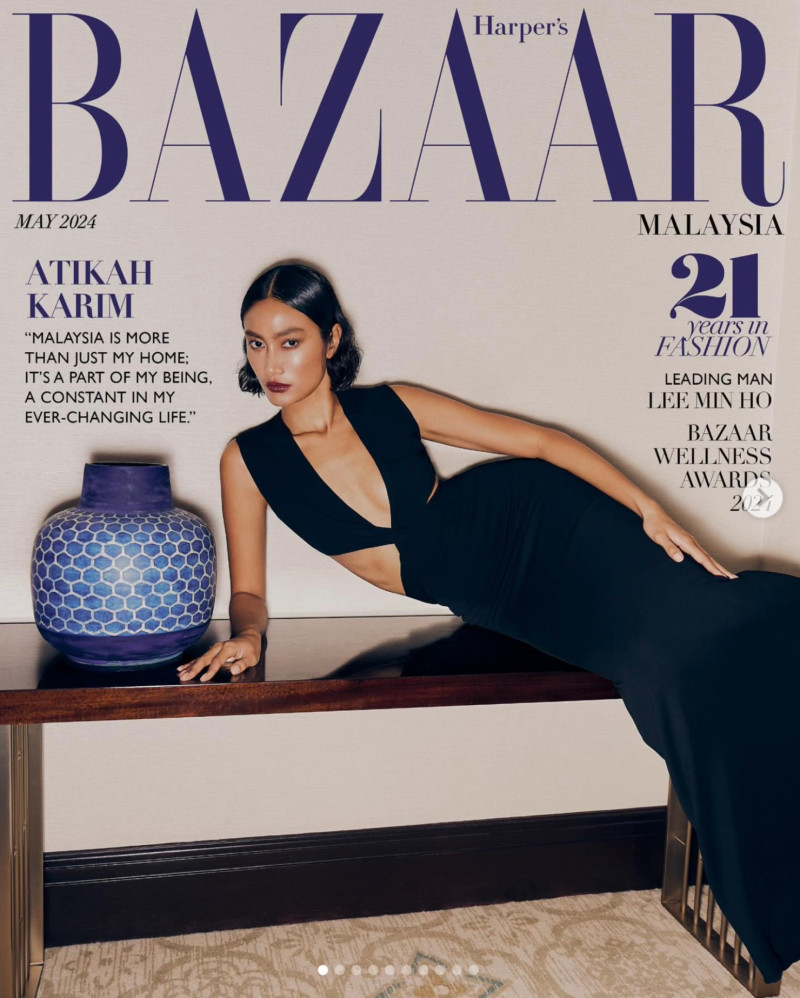 Atikah Karim featured on the Harper\'s Bazaar Malaysia cover from May 2024