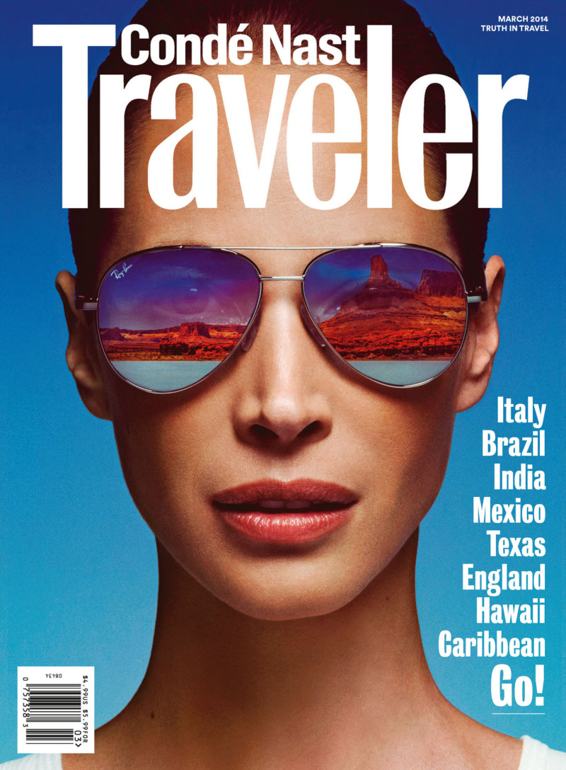 Christy Turlington featured on the Condé Nast Traveler cover from March 2014