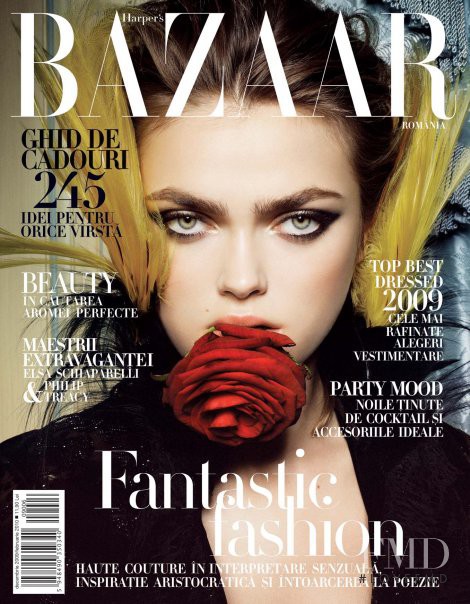 Sophie Vlaming featured on the Harper\'s Bazaar Romania cover from December 2009