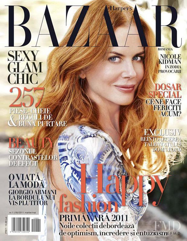 Nicole Kidman featured on the Harper\'s Bazaar Romania cover from March 2011