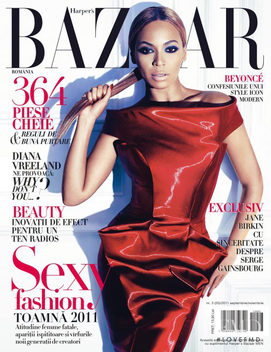 Beyoncé featured on the Harper\'s Bazaar Romania cover from September 2011