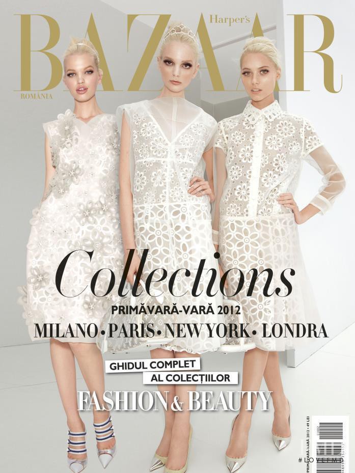 Chrystal Copland, Daphne Groeneveld, Vika Falileeva featured on the Harper\'s Bazaar Romania cover from March 2012