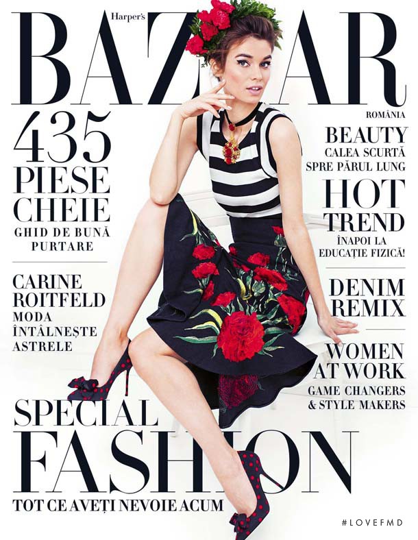 Iulia Carstea featured on the Harper\'s Bazaar Romania cover from March 2015