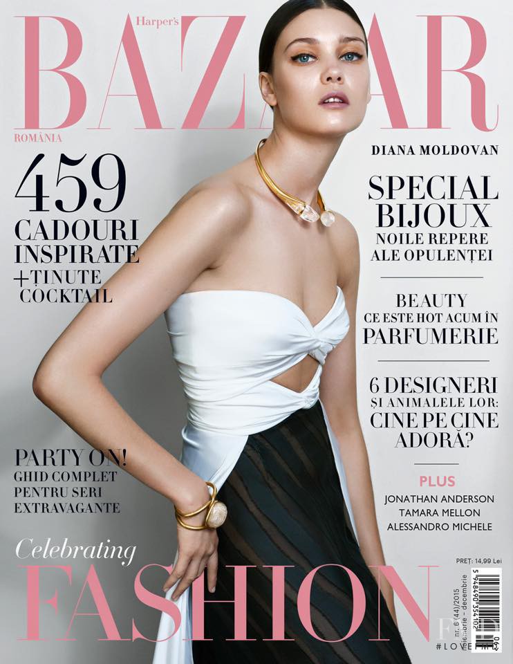 Diana Moldovan featured on the Harper\'s Bazaar Romania cover from November 2015