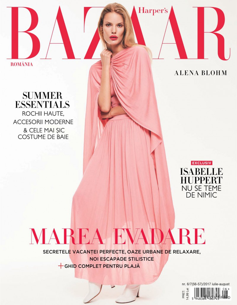 Alena Blohm featured on the Harper\'s Bazaar Romania cover from July 2017